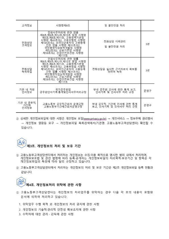 개인정보처리방침 4페이지