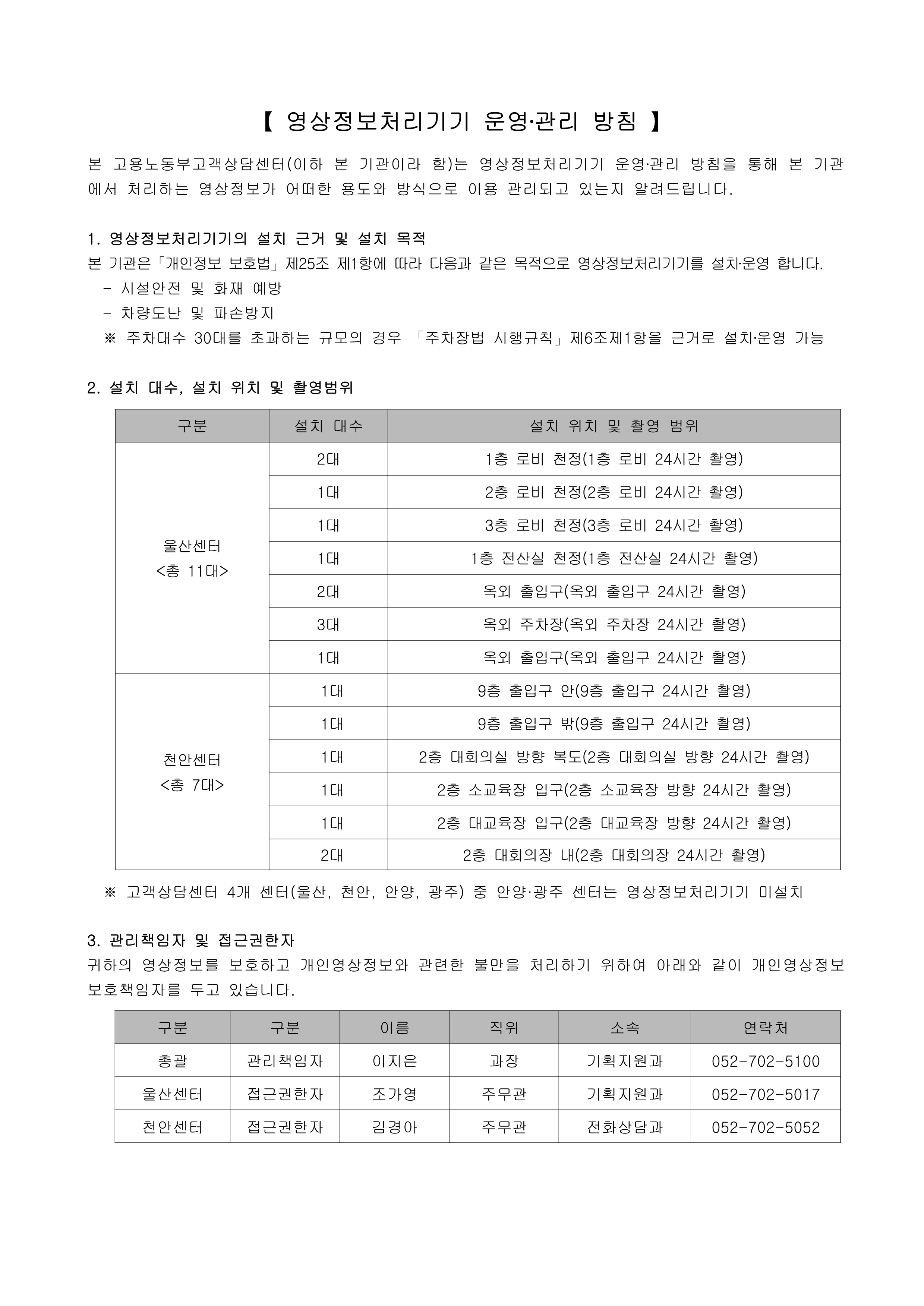 영상정보처리기기 운영관리방침1